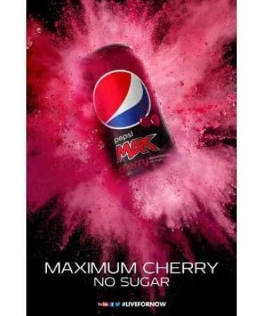 Pepsii Max Cherry No Sugar Cola Cans - 24 x 330ml | Bold Cherry Flavor Zero Sugar | Carbonated Low Calorie Cherry Cola Flavoured Soft Drink with Sweeteners by KING BAJ - Buy Online on GoSupps.com