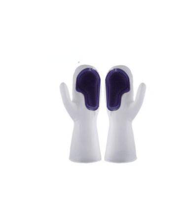 Dishwashing Products Household Waterproof Silicone Anti-hot Gloves Women's Kitchen Cleaning Bowl Laundry Durable Purple