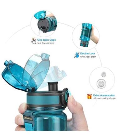 Uzspace Leak-Proof Drinking Bottle 500ml/750ml/950ml - BPA-Free Tritan Water Bottle for Kids Fitness & Outdoor - Cyan 750ml - Buy Online on GoSupps.com