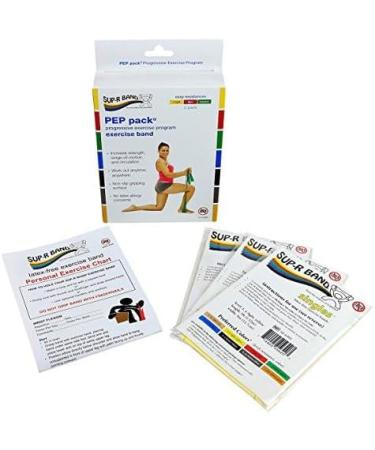 Sup-R Band Latex-Free PEP Pack - Light Resistance Bands (Yellow Red Green) for Effective Exercise & Rehabilitation - Buy Online on GoSupps.com