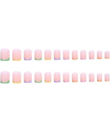sunroot 1 Set Through Wearable Nail Wearable Press on Nails Full Cover Nail Tips Short Colourful - Buy Online on GoSupps.com