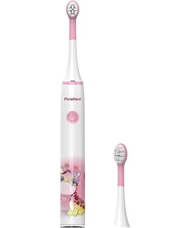 Pixiedent Electric Toothbrush for Kids - Gentle Sonic Clean 2 Replacement Brushes 2 Timer Modes Cute Giraffe Design Ages 3+ & 6+ - Buy Online on GoSupps.com