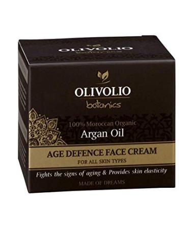 Olivolio botanics Anti Wrinkle Face Cream with 87% Natural Ingredients / 100% Organic Argan Oil Aloe Vera & Q10 for All Skin Types Including Mature Skin - Mineral Oil & Paraben Free