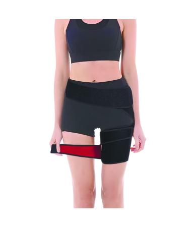 Hip Groin Stabilizer & Thigh Compression Sleeve - Pain Relief Wrap for Hip Joint, Sciatica & Nerve Brace - Adjustable Leg Support for Men and Women - Buy Online on GoSupps.com