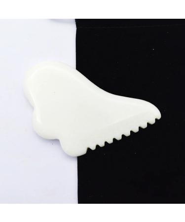 Butterfly Shape White Jade Facial Massage Tool | Ivory Face Massager for Glowing Skin - Shop Internationally - Buy Online on GoSupps.com