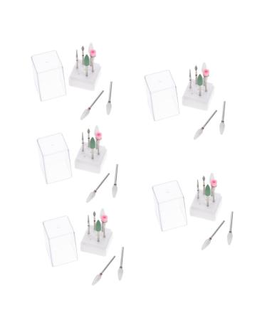 FRCOLOR 5 Sets Nail Clipper Grinding Head Nail Kits Nail Care Tools Nails Gel Polishing Tool Carbide Drill Bits Nail Tools Salon Nail Drill Diamond Drill Bit Supplies Manicure Ceramic