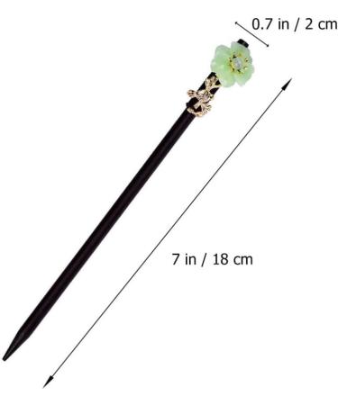 Lurrose Floral Wooden Hairpin Chinese Style Hair Stick Vintage Hair Accessories for Women Lady - Buy Online on GoSupps.com