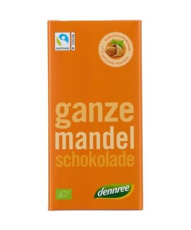 dennree dennree Whole Milk Chocolate with Whole Almonds (100g) - Organic