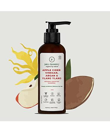 Juicy Chemistry Organic Shampoo for Women - Deep Conditioning Hair Loss Control with Apple Cider Vinegar Argan & Ylang Ylang - 200ml - Buy Online on GoSupps.com
