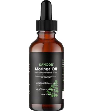 SANOOR Organic Moringa Oil 100% Pure (57.3g) | Organic Oil for Skin and Hair Organic Cold Pressed Moringa Oil for Face Scalp Nourishing and - Buy Online on GoSupps.com