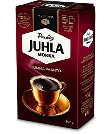Paulig Juhla Mokka Dark Roast fine ground caf 8 Packs of 500g