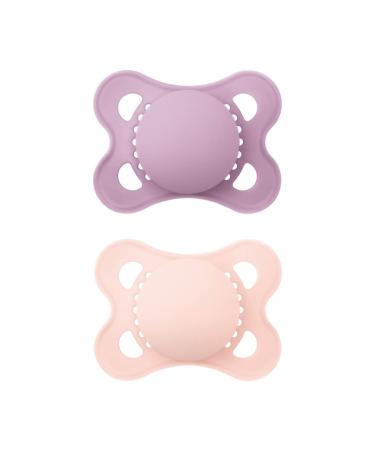 Mam Original Pacifier Set of 2 Rubber with Pacifier Cover 2-6 Months Pink