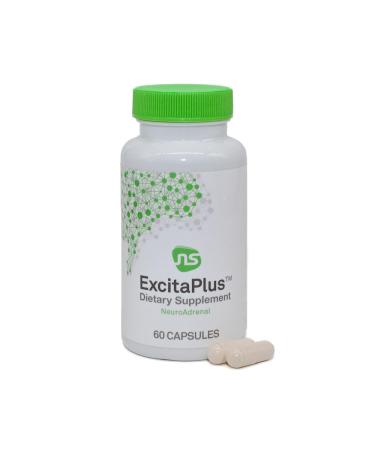 Neuroscience ExcitaPlus - Adrenal Support Supplements for Cortisol Health Support with L-Tyrosine Rhodiola and B Vitamins - Promotes Stress Resilience Energy and Focus (60 ct) 60 Count (Pack of 1)