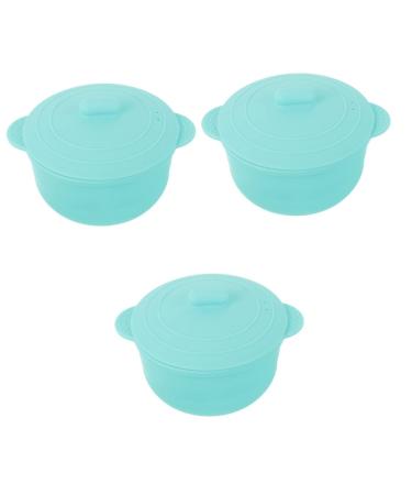 Beavorty Wachstopf 3 pieces of wax melts silicone bowl portable heating silicone bowl with lid dishes reuse wax bowl skin care bowl diy mixing bowls
