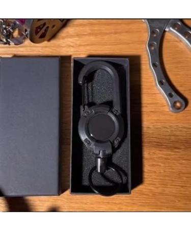 Giroayus Outdoor Automatic Retractable Wire Rope Luya Tactical Keychain - Black+White - Buy Online on GoSupps.com
