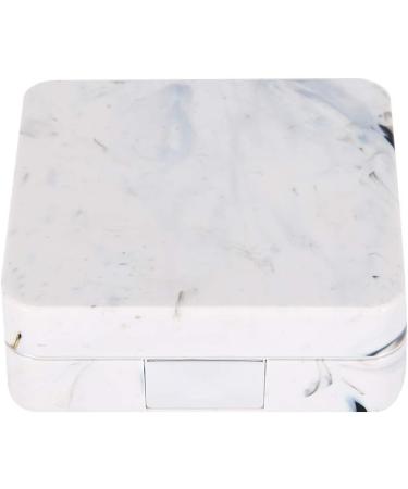 FDIT Marbled Contact Lens Container | Portable Quadratic Box with Tweezers | Stylish & Convenient for Travel (Silver) - Buy Online on GoSupps.com