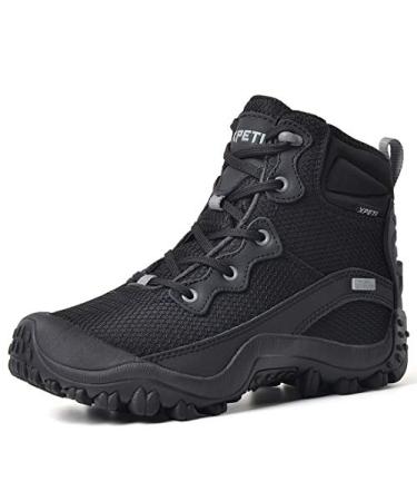 XPETI Women's Dimo Mid Waterproof Outdoor Hiking Boot Non Slip 8 Black