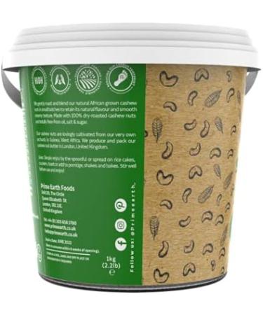 Prime Earth - Smooth Cashew Nut Butter - 1kg - Award Winning - Made With Premium Cashew Nuts - Free From Oil Salt & Sugar - Vegan Keto & Paleo Friendly - Produced in Small Batches - Made in the UK - Buy Online on GoSupps.com