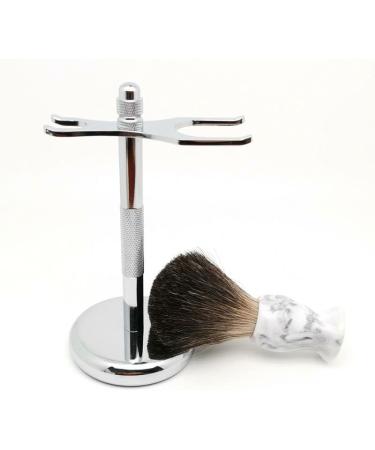 Buy NSNT Exquisit Silver Razor & Black Dachshaar Brush Set Premium Double-Edge Safety Razor Tools (2.9x6 inches) International Shipping Available - Buy Online on GoSupps.com