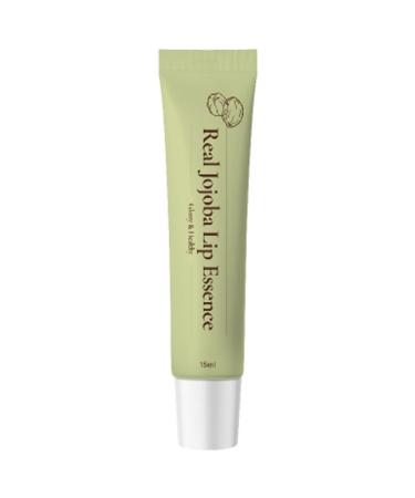 Real Jojoba Lip Essence Serum Moisturizing Formula - Natural Ingredients Hydrating Anti-Aging Non-Sticky 0.5 Fl oz Travel Size