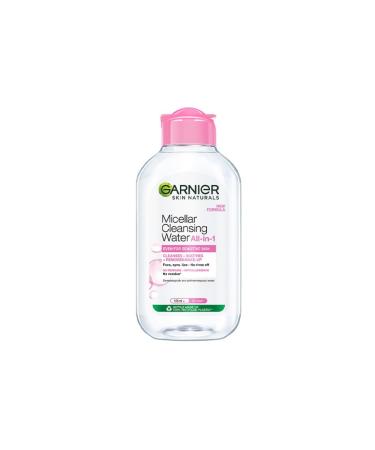 Garnie.r Micellar Cleansing Water - Gentle Cleanser & Make Up Remover For Everyday Use Suitable For Sensitive Skin Dermatologically Tested Vegan For Men & Women Remove 100% Dirt Pollution 125ml