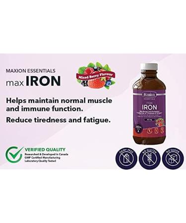 Maxion Iron Blood Booster Supplement to Combat Iron Deficiency Anemia Fight Fatigue and Build Blood Cells 250ml (1) - Buy Online on GoSupps.com