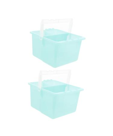 TEHAUX 2pcs Pencil Bucket for Artists Oil Brush Paint Brush Basins Oil Painting Paintbrush Holder Paint Brush Holder Bucket Oil Paint Brush Washer Sink Cleaner Tool Plastic Square 9X10X14.5CM Green