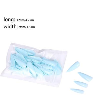 dijiusidy 1 Set Press on Nails Almond Fingernails Stick Solid Color Full Cover Art Decals Salon Supplies DIY Decorations No.11 ice lake blue - Buy Online on GoSupps.com