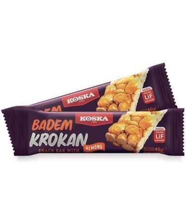 KOSKA Almond Snack Bar 12 Pieces - Display Box - 12x40g - Turkish Almonds - Kosher & Halal Certified - Buy Online on GoSupps.com