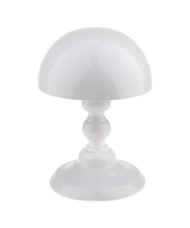 Backbayia Vintage Iron Cap in Presentation Form for Hat and Wig with Stand White
