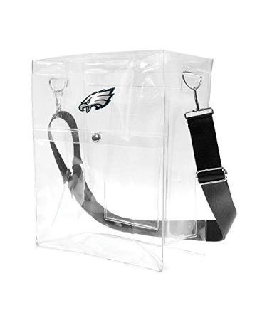 Littlearth Stadium Friendly Clear Ticket Satchel Bag with Team Logo Miami Dolphins 12" x 10" x 5" Clear