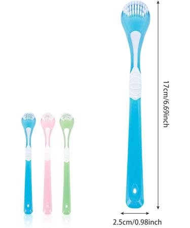 3-Piece Double-Sided Tongue Cleaning Brush Set - Gentle & Effective Tongue Scrapers in Green Blue & Pink for Bad Breath Relief - Buy Online on GoSupps.com