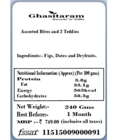 Ghasitaram Gifts Valentines Gift for Girlfriend/Boyfriend/Husband and Wife - Valentine Sweets Assorted Bites and 2 Teddies - Buy Online on GoSupps.com