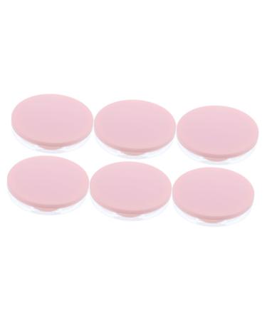 Healeved 6 Pcs Loose Powder Box Refillable Powder Puff Makeup Puffs Plastic Travel Storage Box Pink Take Pinkx3pcs 7.5x7.5cmx3pcs