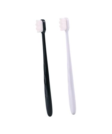 ULTECHNOVO Portable 2pcs Toothbrush White Hair Household Bristle Toothbrush