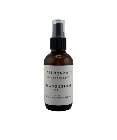 Faith and Grace Organics Magnesium Oil Spray Geniune Zechstein Magnesium Chloride Amber Glass Spray Bottle Made in U.S.A. 4 FL Ounces.