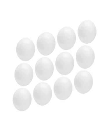 BESPORTBLE 12pcs Portable Fake Eggs Multi-Function Fake Eggs Delicate Simulated Eggs Solid Egg Multifunction 1.6x1.2cm White