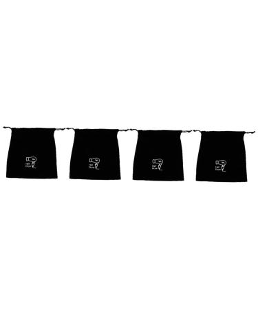 FOMIYES 4 Pcs Hair Dryer Storage Bag Black Purse Wig Black Jewelry Storage Organizer Grocery Bag Drawstring