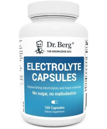Dr. Berg Electrolyte Capsules - Electrolyte Supplements for Supporting Energy, Endurance, and Hydration - Salt Pills and Electrolyte Tablets - Sugar Free, No Maltodextrin, Keto Friendly - 160 Caps