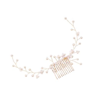 FRCOLOR Bridal Hair Comb Hair Accessories for Bridesmaid Braiding Hair Accessories Wedding Decoration Pearl Hair Clips Pearl Hair Comb Pearl Hair Combs Pearl Headpiece Resin White Handmade