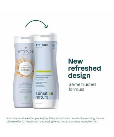 ATTITUDE Shampoo Volume & Shine 16 fl oz - Plant-Based Unscented Oatmeal Formula for Sensitive Scalps - Gentle Daily Cleanser - Pack of 6 - Buy Online on GoSupps.com