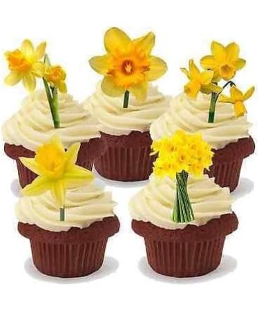 15x DAFFODIL MIX SPRING EASTER STAND UP Edible Cake Toppers Birthday ThankYou D1 - Buy Online on GoSupps.com