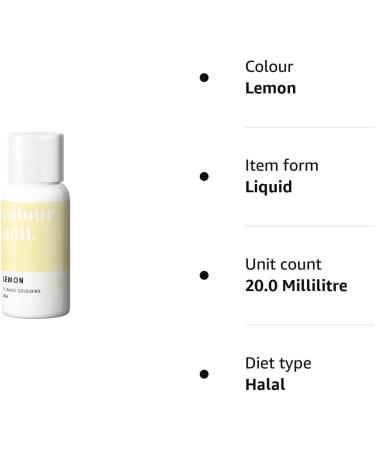 Colour Mill Edible Food Paint - Lemon (20ml) | Cake & Cookie Dye for Baking, Icing, Sugarpaste & Fondant - Buy Online on GoSupps.com