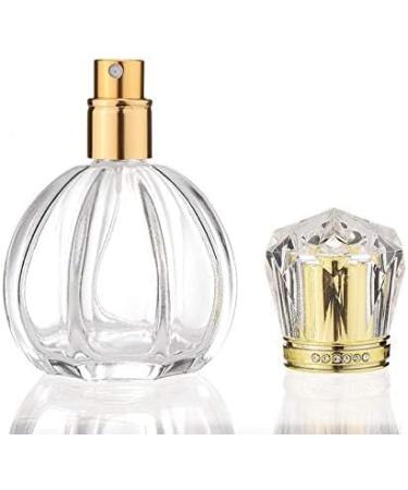 50ml Empty Glass Perfume Spray Atomiser Gold Crystal Cap Oval Bottle - Buy Online on GoSupps.com