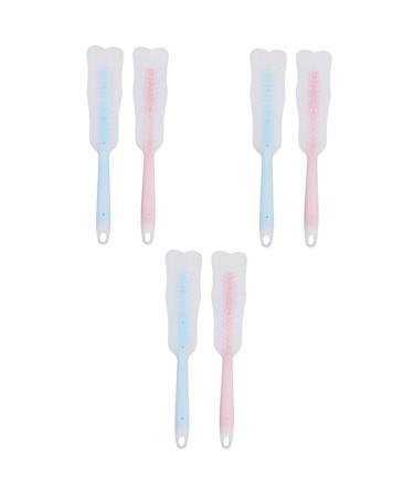 Clispeed 6 Stk the Office Office Bro Funky Neckly Massagestab for the back Handmassage devices Massage sledding Massage bush PAI SHA SHA CEO Meridian hammer silicone stroke 39x5.5cmx3Pcs Rosa+Blaux3st