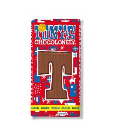 Tony's Chocolonely Tony's Chocolonely Chocolate with letters "T" I Whole Milk Chocolate I Chocolate Letter I Original from the Netherlands I 180g T