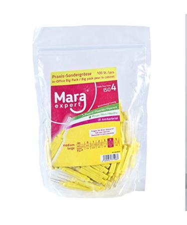 Interental brushes yellow 0.7 mm by Mara Expert |Dental brushes ISO 4 wide |Brush 100 interdental space |For optimal gums care