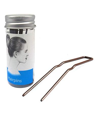 ROCST U Shaped Hairpins for Bun Bobby Pins Clips for Woman girl Hairdressing salon 12pcs Brown 3 Inch (Pack of 12) Brown