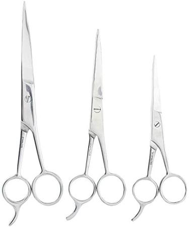 Buy Premium 19 cm Stainless Steel Hair Scissors with Hook - Precision Cutting Tools for a Gentle Finish - Buy Online on GoSupps.com