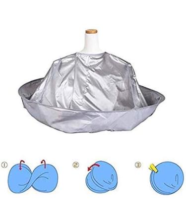 Hair Cutting Cape Umbrella Cloak Salon Barber for Adult/Kids Barber Salon and Home Stylists Use Waterproof Haircut Clothes Silver - Buy Online on GoSupps.com